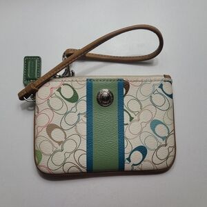 Coach Wristlet with Signature Pattern
